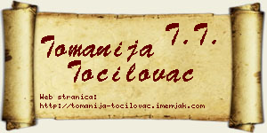 Tomanija Točilovac vizit kartica